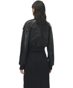 Shop The Women's Black Belt Detail Leather Jacket