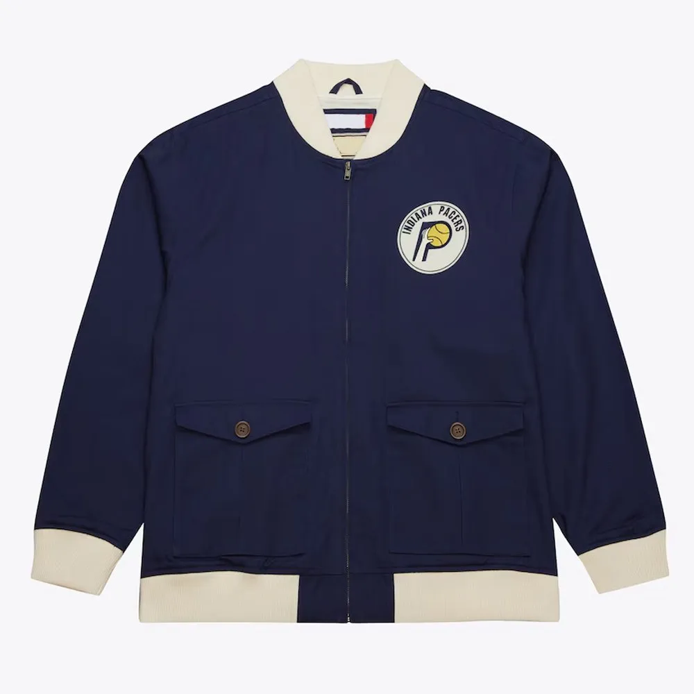 Indiana-Pacers-Cotton-Twill-Jacket.jpg Indiana Pacers Navy Cotton Twill Jacket - Image 1