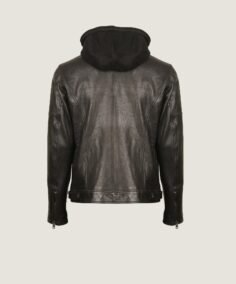 Shop The Men's Black Classic Hooded Leather Jacket - Trendy Leather Jackets