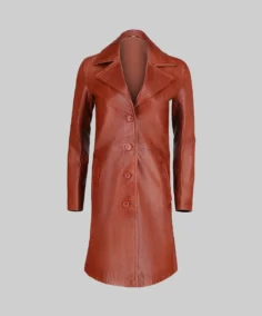 Women’s Minimalist Brown Leather Coat