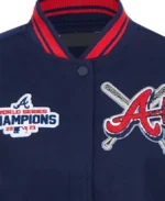 MLB Atlanta Braves Mashup Rib knitted Varsity Jacket Close