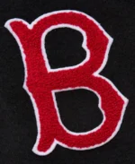MLB Boston Red Sox Black Blackout Varsity Jacket Close