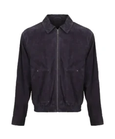 Men Pilot Purple Suede Leather Jacket