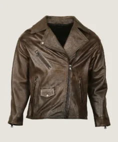 Men's Biker Brown Leather Jacket