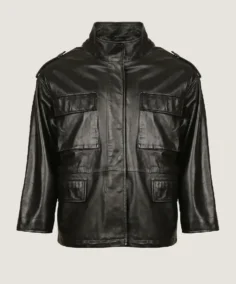 Men's Classic Flap Pockets Leather Jacket