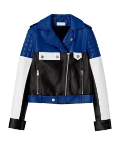 Men's Courreges Block Leather Biker Jacket