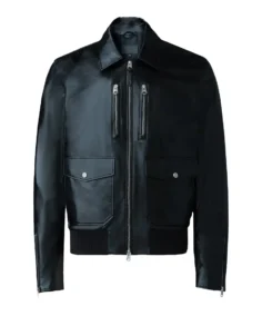 Men’s Versatile Black Leather Jacket