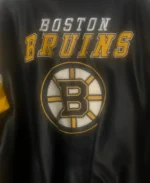 NHL Boston Bruins Yellow And Black Leather Jacket - Image 4