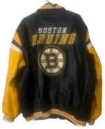 NHL Boston Bruins Yellow And Black Leather Jacket - Image 2