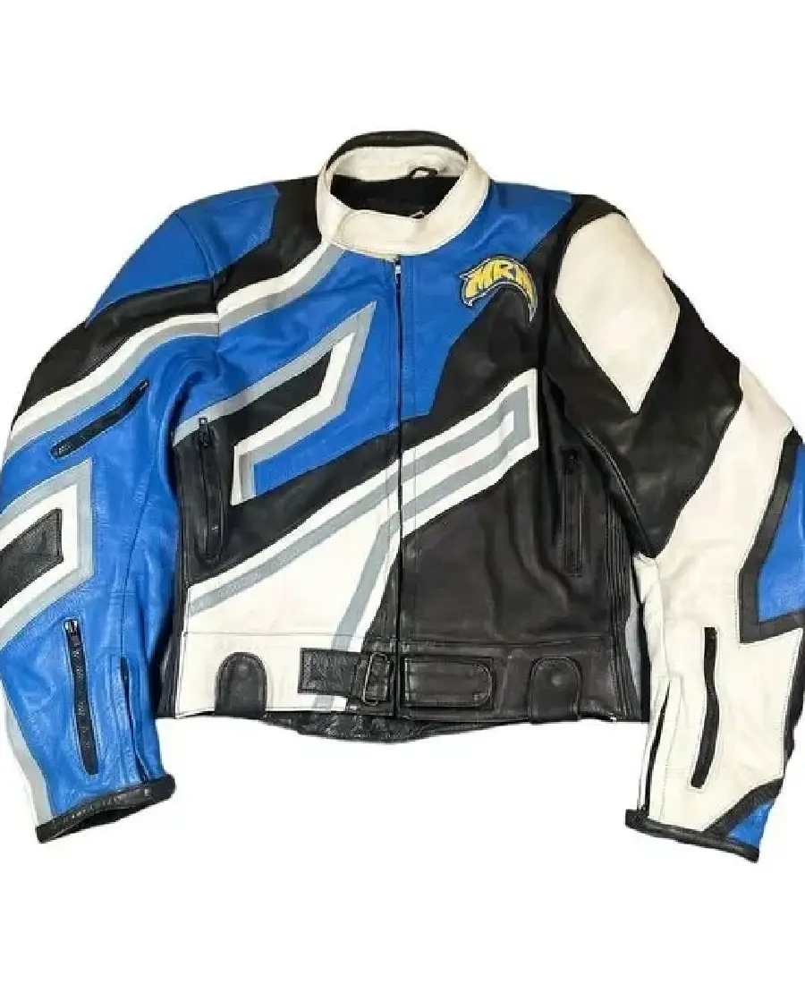 Retro Mr. Motorcycle Black Blue Leather Jacket Retro Mr. Motorcycle Black Blue Leather Jacket