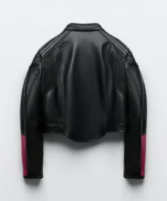 SHop The Women's Zara Black_Pink Leather Jacket