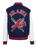 Shop The MLB Atlanta Braves Mashup Rib knitted Varsity Jacket