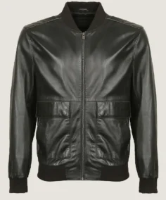 Men's Classy Black Bomber Leather Jacket - Trendy Leather Jackets