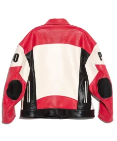 Shop The Men’s Peaceminusone PMO Leather Racing Jacket Back