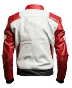 Shop The Men’s White and Red Street Racer Leather Jacket