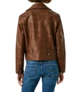 Shop The Women’s Brown Quilted Moto Leather Jacket