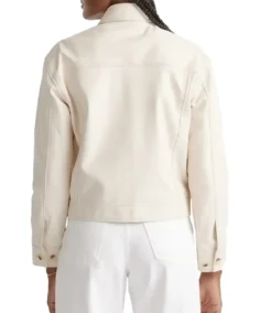 Shop The Women's Cropped Cream Leather Jacket