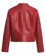 Shop The Women's Love Tree Cherry Red Leather Moto Jacket