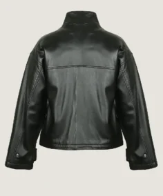 Shop The Women's Oversized Classic Black Leather Jacket