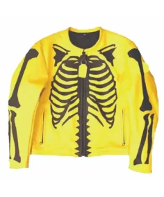 Unisex Skeleton Cowhide Leather Jacket