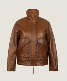 Women's Classic Brown Leather Jacket