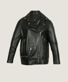 Women's Oversized Biker Leather Jacket