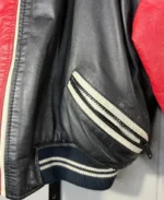 Women's Vintage Chia Leather Moto Jacket Pockets