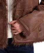 Bagatelle Faux Shearling Leather Jacket Sleeves