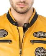 Holy Freedom Zero Evolution Biker Leather Jacket Collar