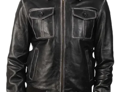 Black Friday &Amp; Cyber Monday Jackets Deals 2024 1 Men'S Aaron Black Leather Bomber Jacket