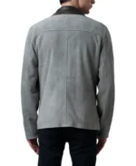 Men's Henrik Grey Cafe Racer Suede Jacket - Image 2