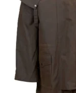 Men's Distressed Dark Brown Canvas Duster Coat