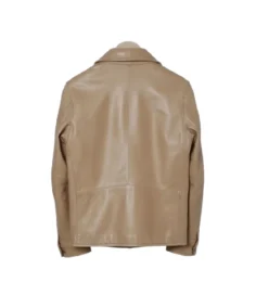 Shop The Men's Beige Bomber Leather Jacket