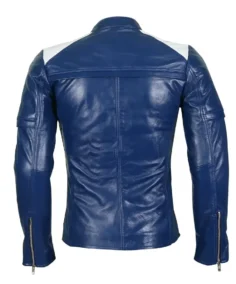 Shop The Men's Blue Biker Leather Jacket