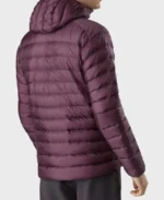 Shop The Men's Burgundy Hooded Down Bomber Jacket