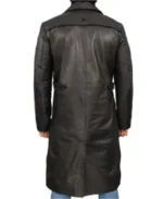 Men’s Classic Black Leather Duster Coat - Image 2