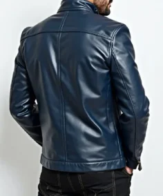 Shop The Men's Classic Navy Leather Jacket