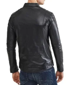 Shop The Men's Omega Black Leather Moto Jacket