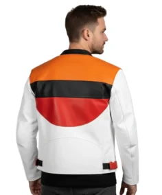 Shop The Men's Retro Colorblock Biker Leather Jacket Back - Trendy Leather Jackets