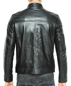 Shop The Men's White and Orange Striped Leather Jacket