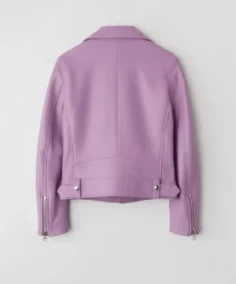 Shop The Women's Acne Purple Lapel Style Leather Jacket