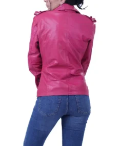Shop The Women's Hot Pink Biker Leather Jacket