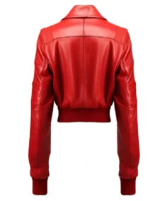 Shop The Women's Shirt Style Red Leather Bomber Jacket
