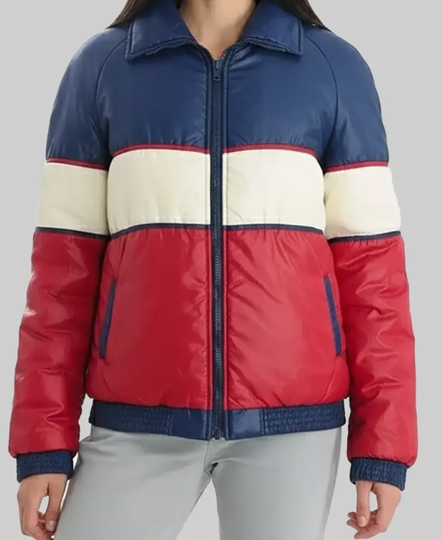 70S Vintage Block Color Puffer Jacket - Image 1