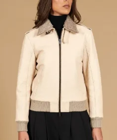 Women's Antea Wrinkled Leather Bomber Jacket