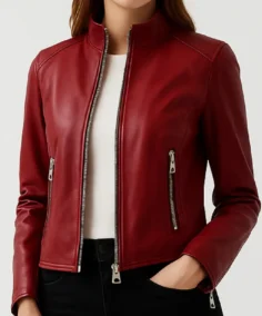 Women's Ava Red Leather Jacket