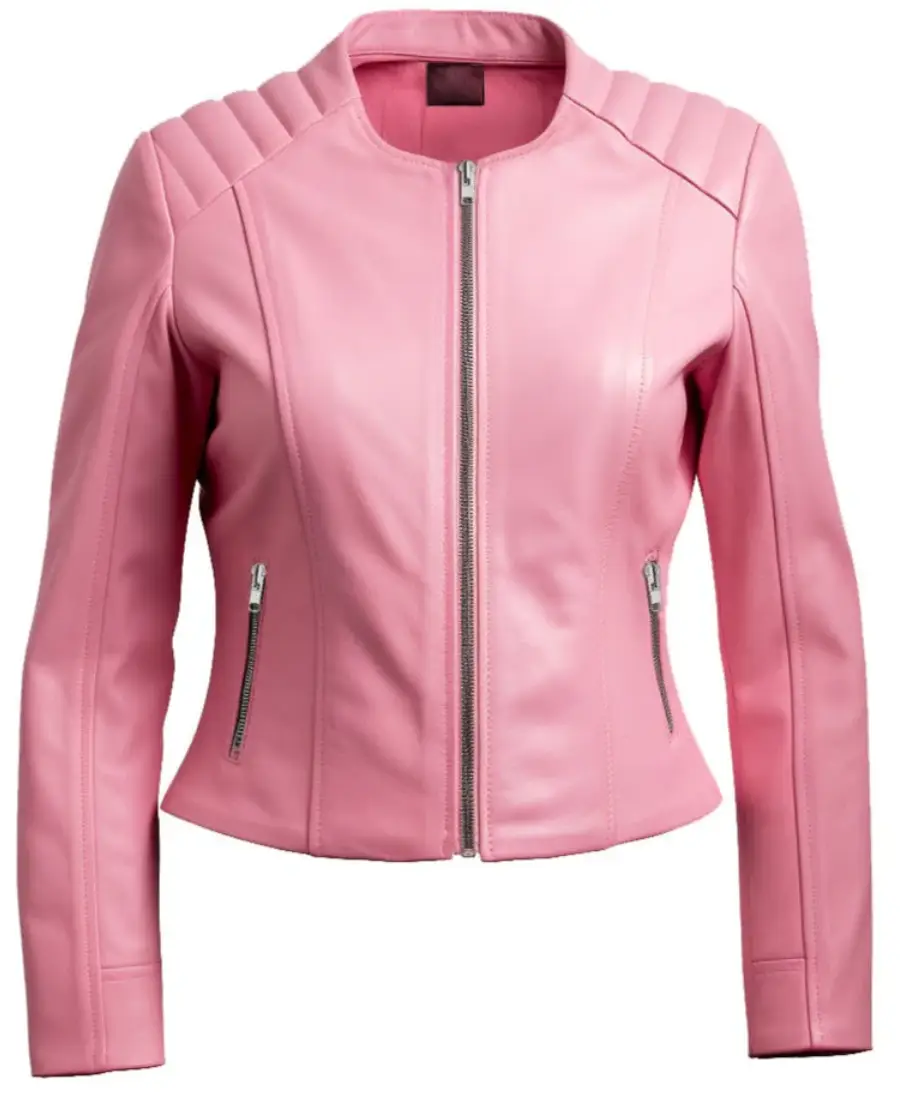 Women'S Classic Pink Biker Leather Jacket Women'S Classic Pink Biker Leather Jacket