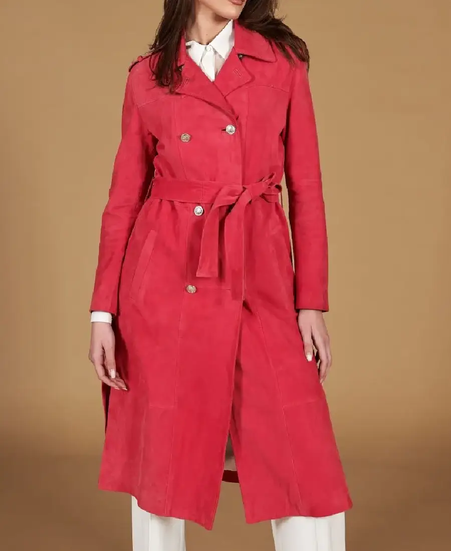 Women'S Hazel Fuchsia Leather Coat Women'S Hazel Fuchsia Leather Coat