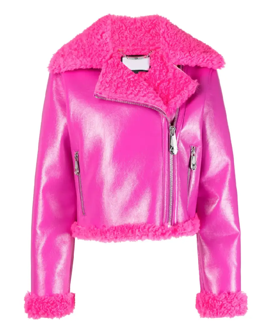 Women'S Philipp Plein Faux Shearling Trim Biker Jacket Women'S Faux Shearling Trim Biker Jacket - Image 1
