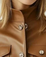 Women's Rosie Classic Leather Jacket Collar